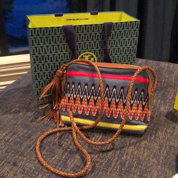 Tory Burch Handbags - Rare Tory Burch Taylor embroidered cross body